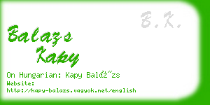 balazs kapy business card